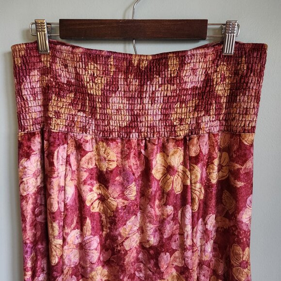 Free People Midi Dress Large Red Wine Carpe Diem Convertible Maxi Skirt NEW - Picture 9 of 13